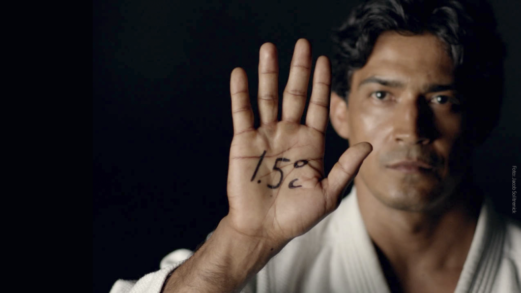 Campanha por 1,5ºC como aquecimento global máximo. Foto: Jacob Solitrenick