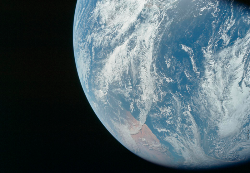 Oceano Atlântico visto do espaço. Foto: JSC/Nasa