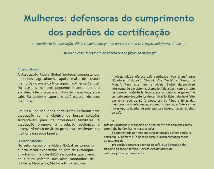 Mulheres: defensoras do cumprimento dos padrões de certificação