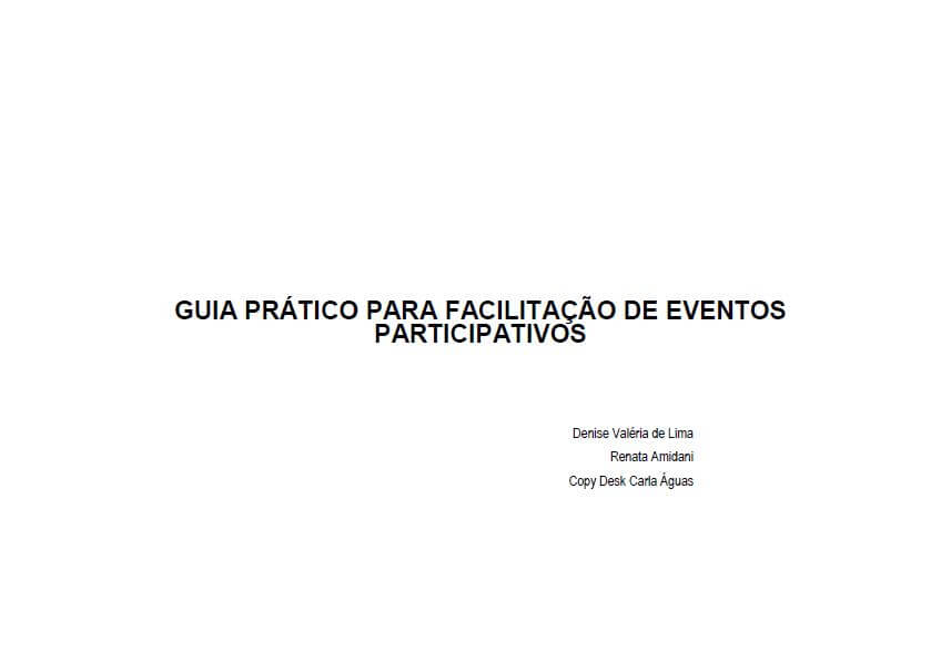 Guia Prático de Facilitação de Eventos Participativos