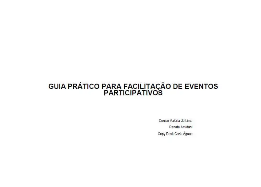 Guia Prático de Facilitação de Eventos Participativos