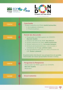 Programação LCAW. Foto: Divulgação/IPAM