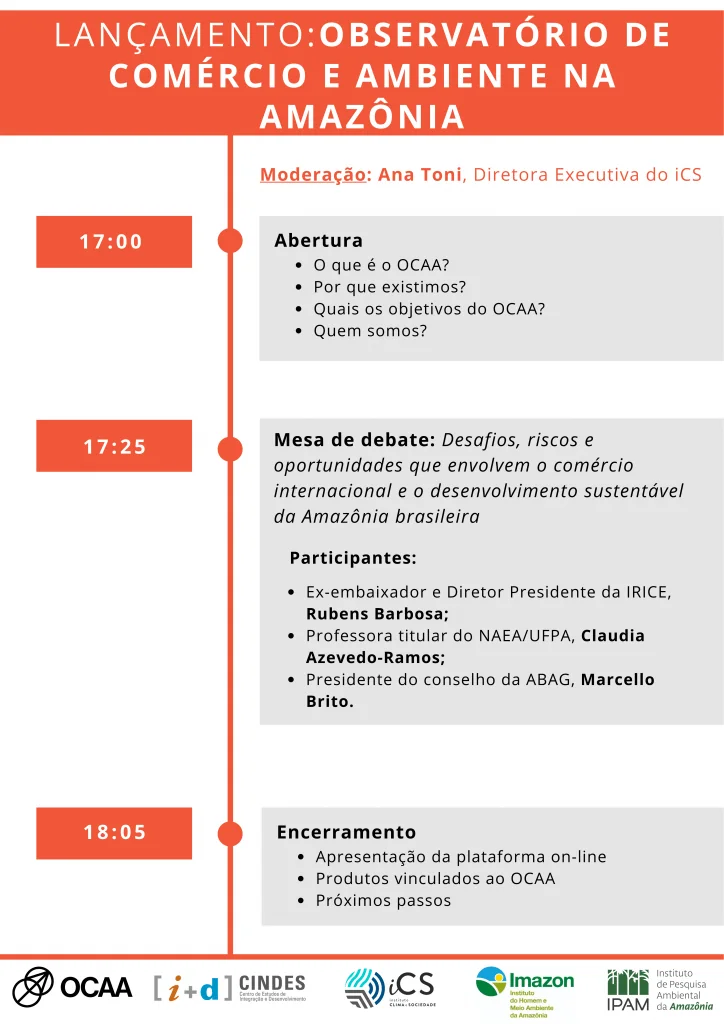 Programação do evento de lançamento da plataforma OCAA. Foto: Divulgação/OCAA