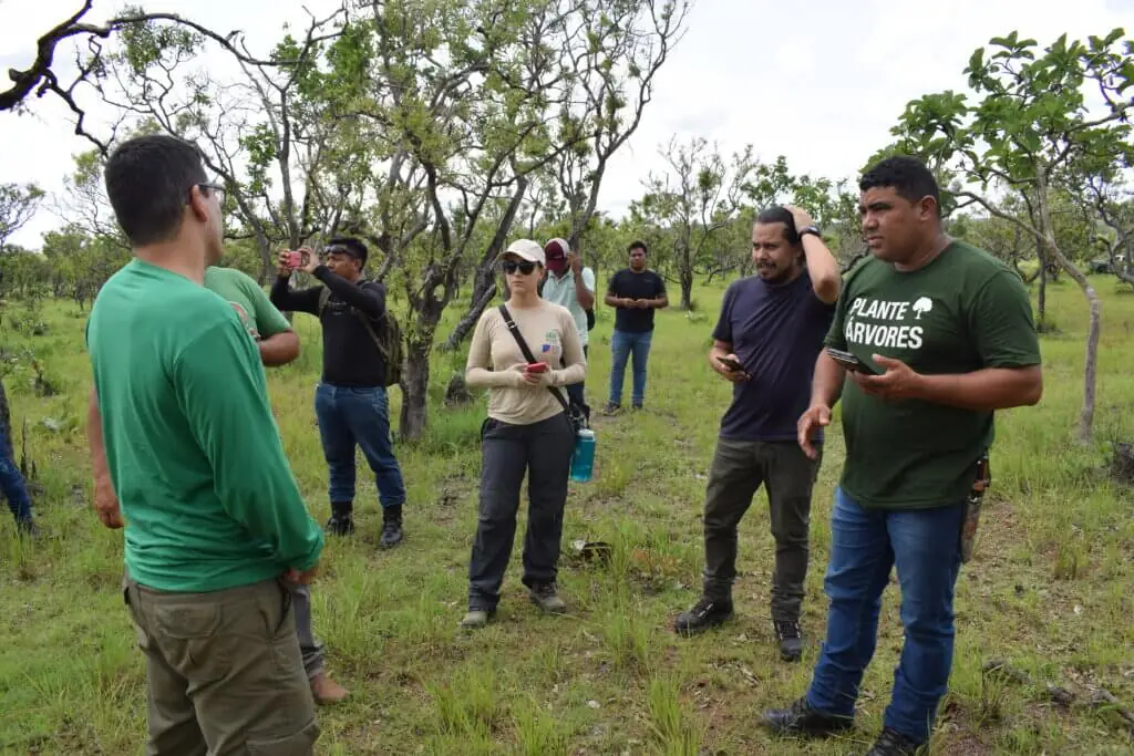 Durante o curso, foi realizada coleta de dados da TI Xerente para o aplicativo ACI (Alerta Clima Indígena). Foto: Sara Leal/IPAM