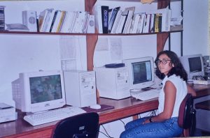 Ane Alencar durante estágio onde descobriu cicatrizes do fogo.