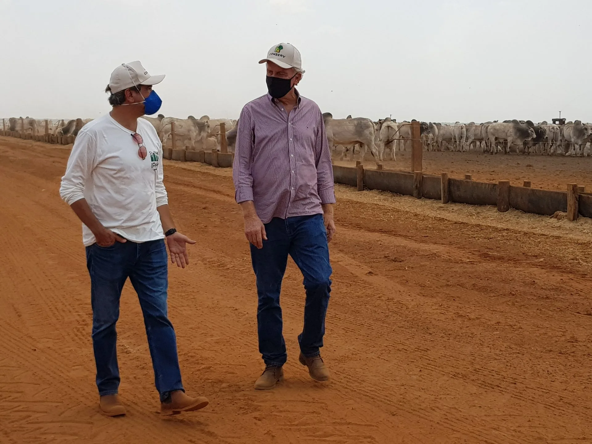 André Guimarães e Redi Biesuz em área de confinamento do gado 3