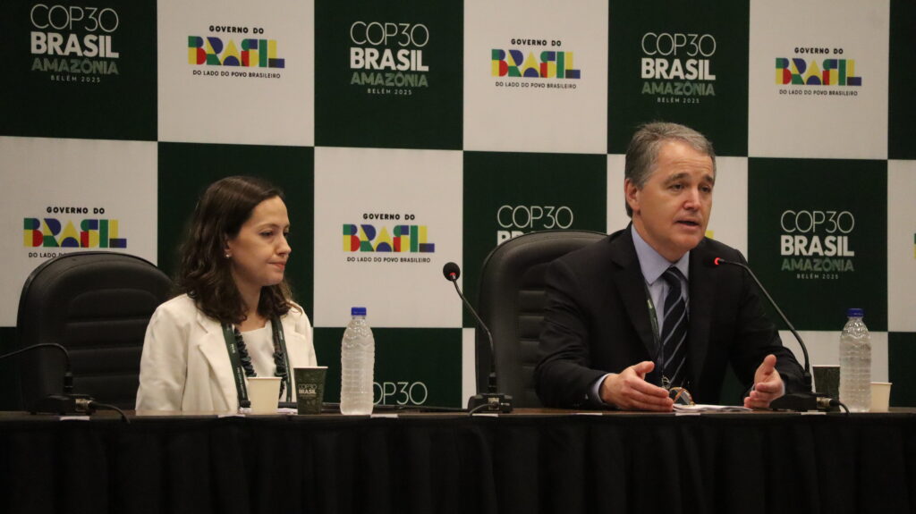 Coletiva de imprensa sobre agenda de ação no segundo dia da pré-cop