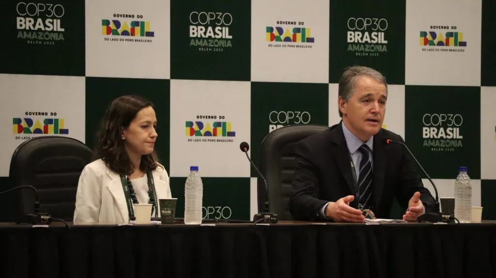 Coletiva de imprensa sobre agenda de ação no segundo dia da pré-cop