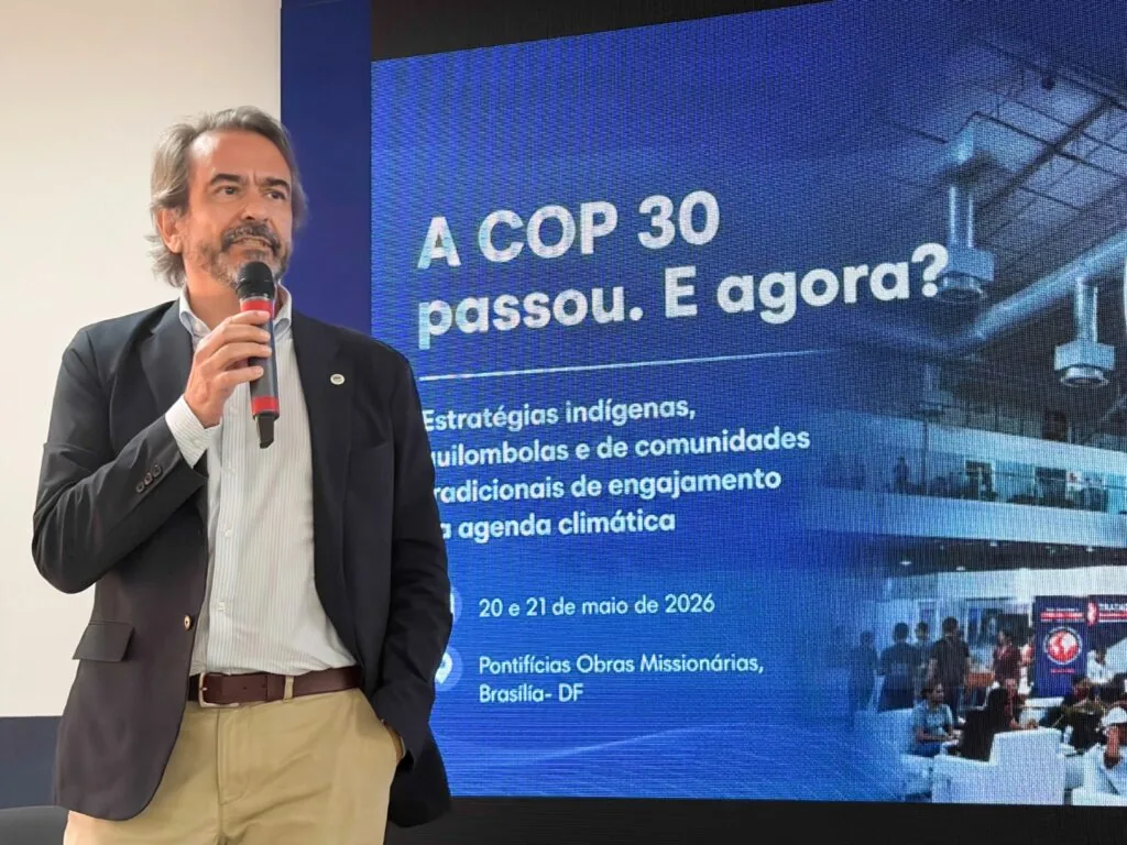André Guimarães em painel sobre experiência como enviado especial da COP30. - Foto: Mayara Subtil/IPAM