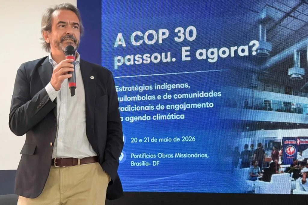 André Guimarães em painel sobre experiência como enviado especial da COP30. - Foto: Mayara Subtil/IPAM